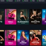 LuckyWave live casino page showing category tabs, provider labels and live game tiles